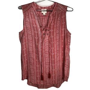 St Johns Bay Womens Top Tank Blouse PINK